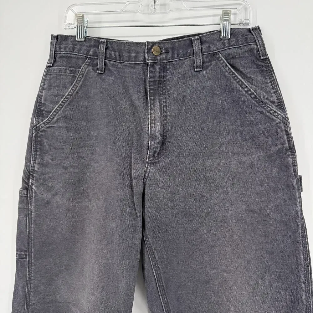 VTG y2k Men's Petrol Blue Grey Carhartt B11 Dungaree Fit Carpenter Pants 32x32